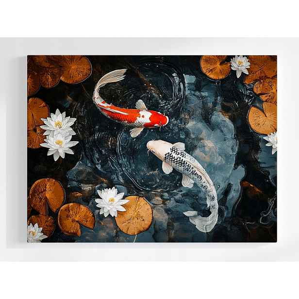Plakát Ryby Kapry Koi Japonsko Vodní Lilie Natura 100x75