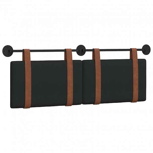vidaXL Závěsná čelní deska Nástěnný Černý 130 x 55 x 5 cm Antický PU