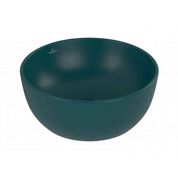 Villeroy & Boch Artis - Umývátko na desku, průměr 33 cm, bez přepadu, bez otvoru pro baterii, CeramicPlus, Teal 438932TE