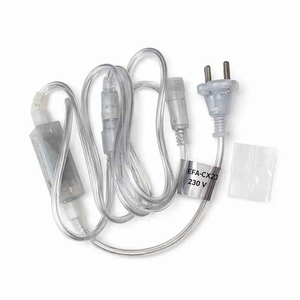 Easy Fix zdrojový kabel s oddělitelným AC/DC můstkem, transparentní kabel IP20 interiér, 230 V