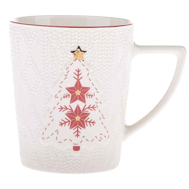 Bílý porcelánový hrnek s vánočním motivem 380 ml Xmas Tree – Dakls