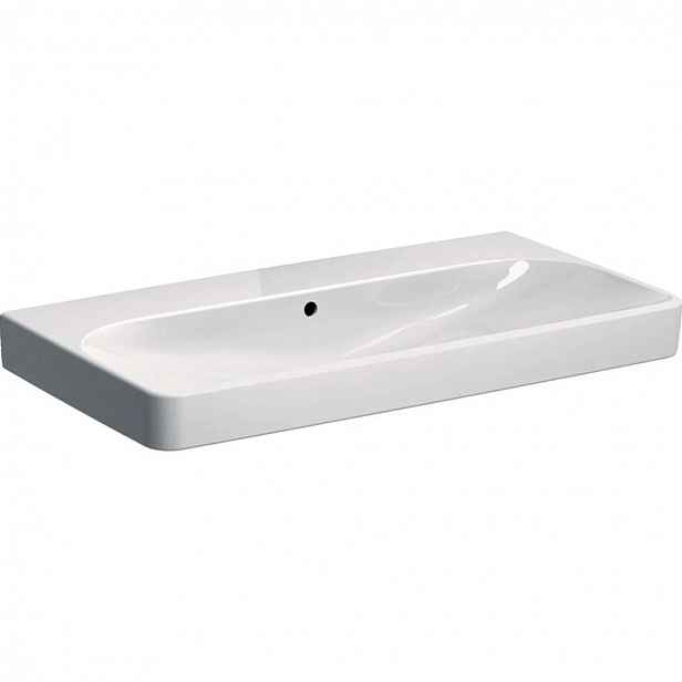 Geberit Smyle Square - Umyvadlo 90x48 cm, s přepadem, bez otvoru pro baterii, bílá 500.250.01.1