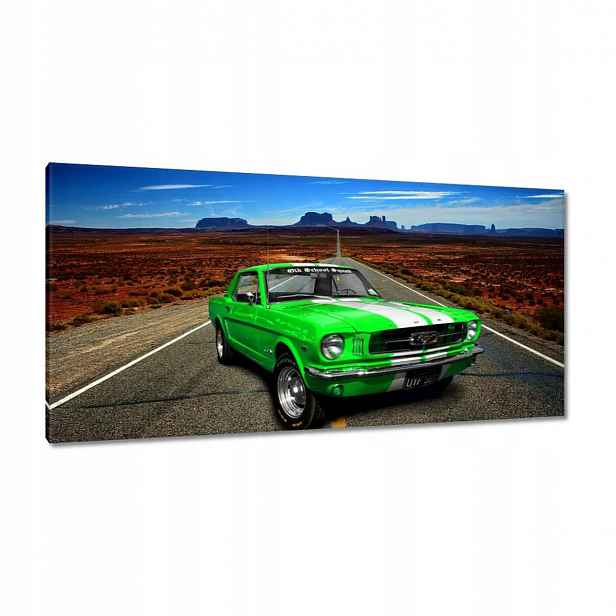 Obrazy 115x55 Zelený Mustang na poušti