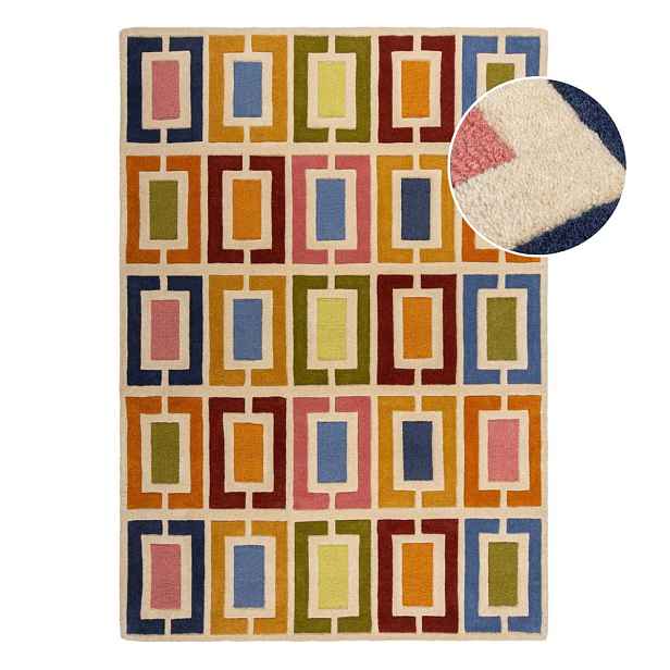 Ručně tkaný vlněný koberec 120x170 cm Retro Blocks – Flair Rugs