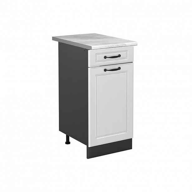 Vicco SPODNÍ SKŘÍŇKA KUCHYŇSKÉ LINKY R-Line, Bílý venkovský dům/Antracit, 40 cm pracovná doska Mramor