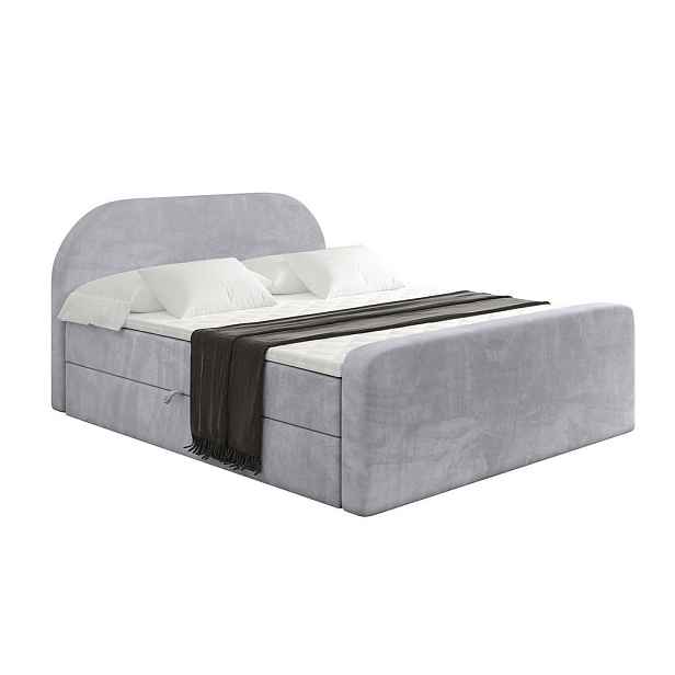 ALTDECOR KONTINENTÁLNÍ POSTEL s matrací H3 - NOX-Z - 160x200 cm Šedá