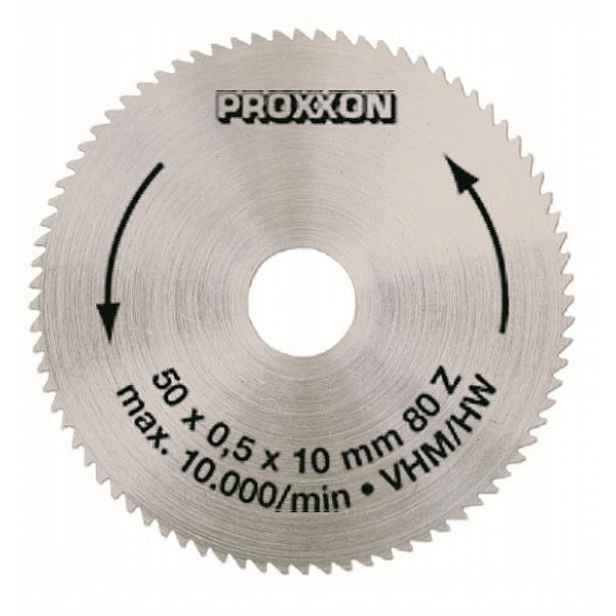 Kotouč Proxxon 50/10 mm, slinutý karbid, 80 zubů na kov a plast