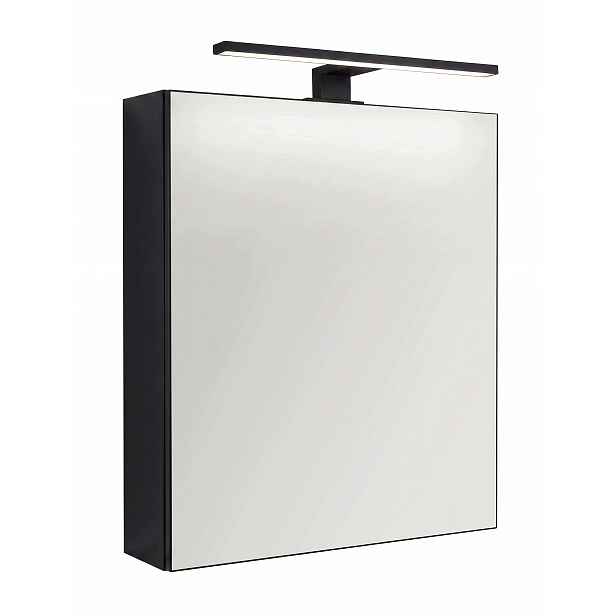 Koupelnová skříňka se zrcadlem Led černá 60x60 cm osvětlení koupelna