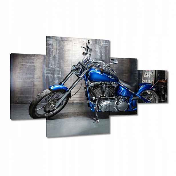 Nástěnné hodiny 130x80 Modrý chopper