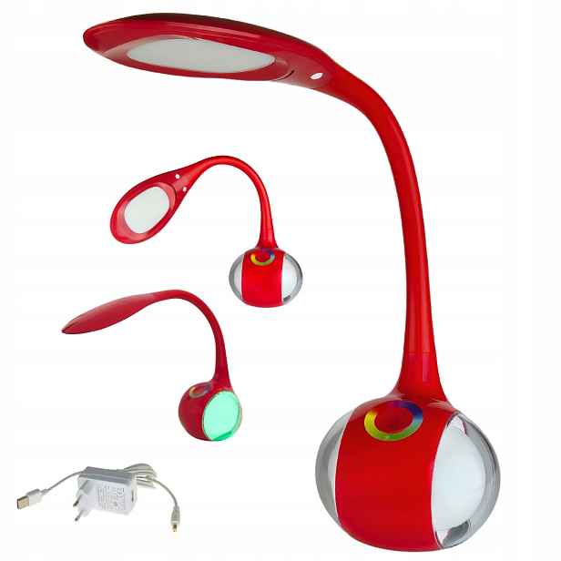 Noční lampa červená Stmívatelná stolní lampa Rgb podsvícení Nilsen
