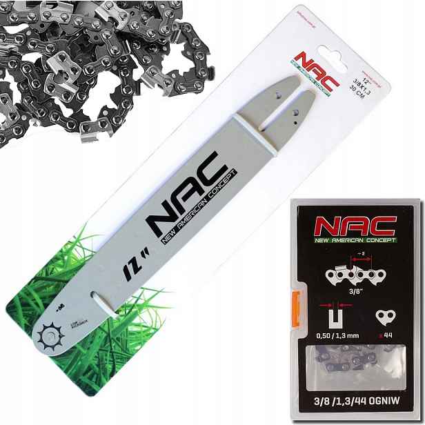 Sada Vodítka 12" palců 30 cm řetěz 44 článků Nac 3/8 x 1,3 TT-M2600