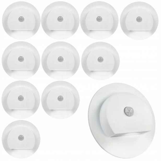 11 X Led Schodišťová Lampa Senzor Pohybu Soumraku Osvětlení Schodů