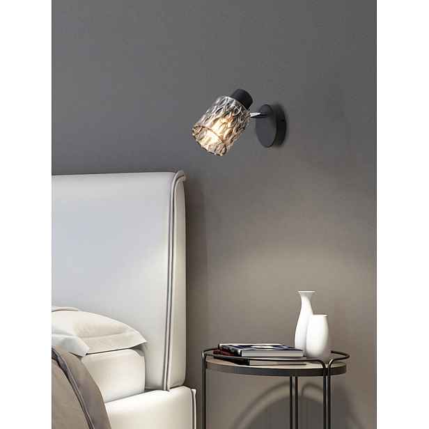 Nástěnná lampa Bill Lamp černá 1x40W E27 kouřové stínidlo