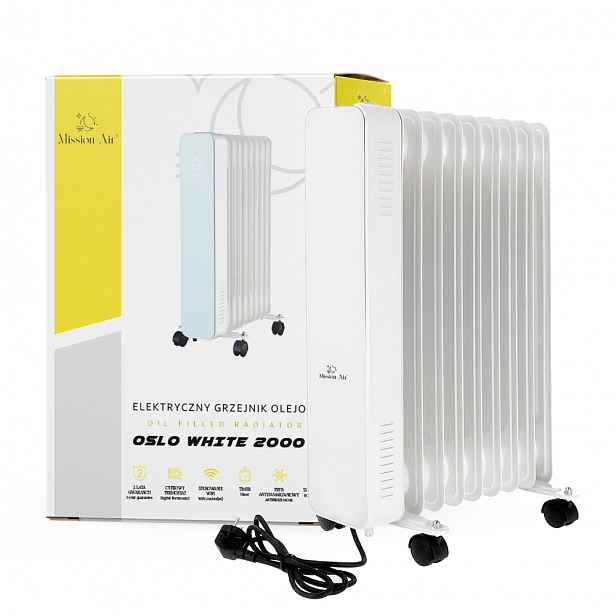 Elektrický olejový ohřívač Oslo Mission Air bílý 2000W bílý Wifi Timer