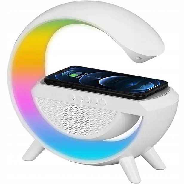 Led lampa Reproduktor Bluetooth Nabíječka Indukční lampa Qi Rádio Dárek
