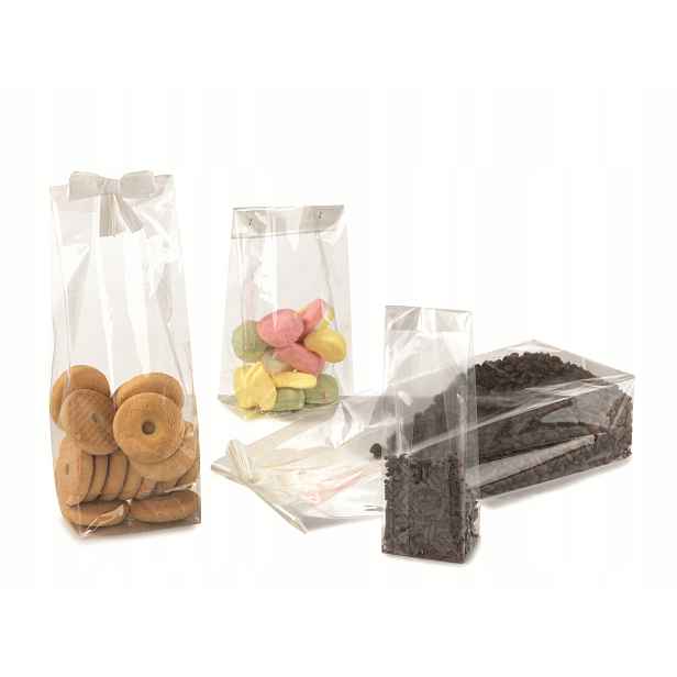 Pevný – celofánové sáčky FOC-2715 s rozšiřitelným dnem, vel 9 x 28 cm