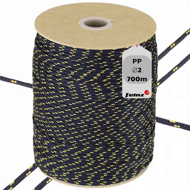 Polypropylenové Lano Pletené 2 mm Rolka 700 m