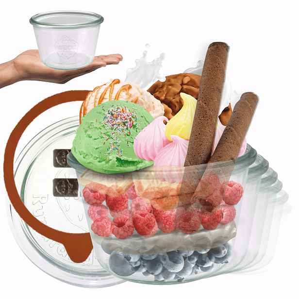 Sklenice Weck 370 ml zavařeniny Mold žáruvzdorné džemové uzávěry víko gumička 6 Ks