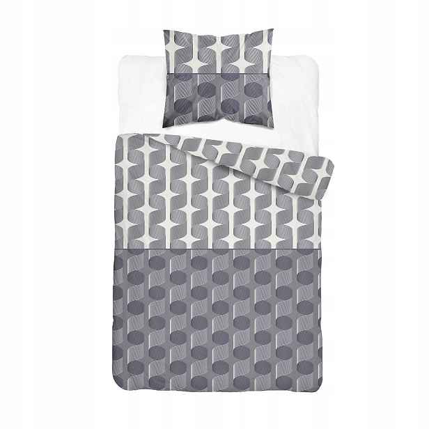 Povlečení 140x200 šedé s geometrickou pleteninou Home Satin