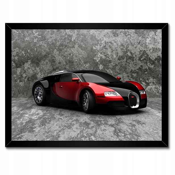 Plakáty v rámu 40x30 Bugatti Veyron Červená