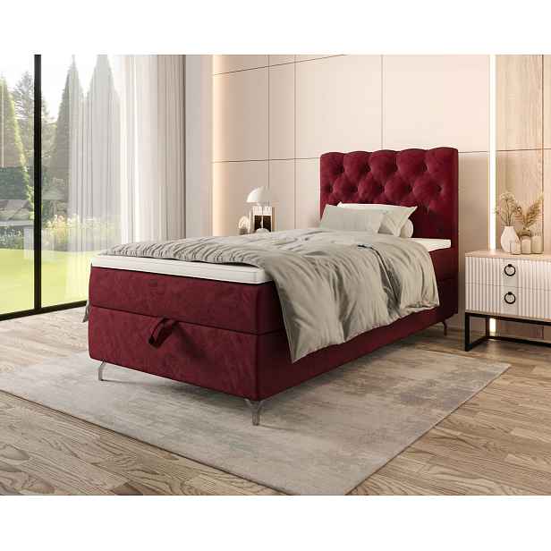 Čalouněná boxspringová postel 100x200 ADRIA 2 - červená