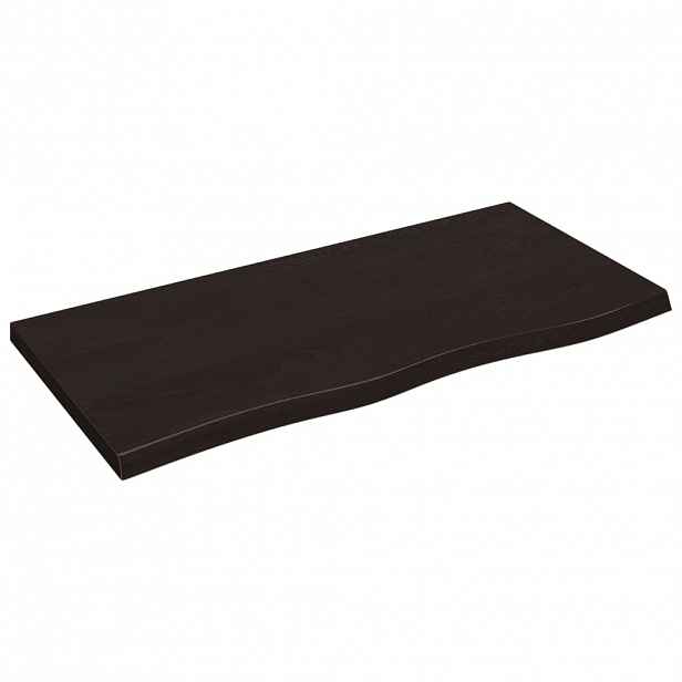 vidaXL Koupelnová deska tmavě hnědá 100x50x(2-4) cm ošetřený masivní