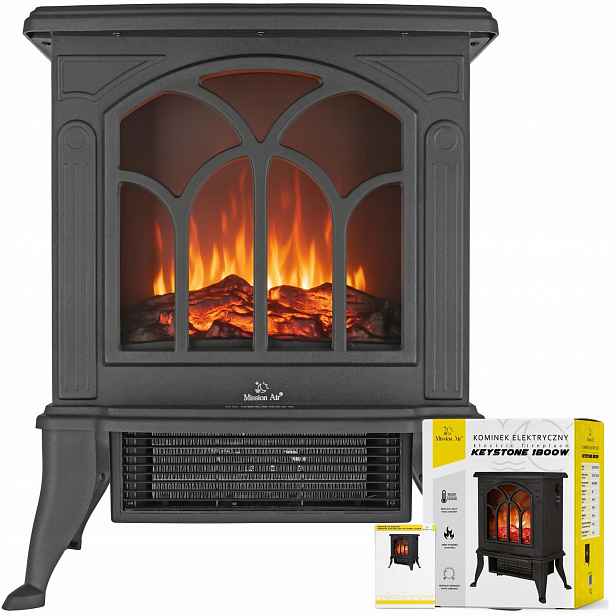 Elektrický Krb, termoventilátor, Ohřívač, Led Efekt Ohně, 1800 W