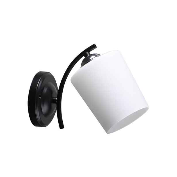 Nástěnná lampa Esnyr Lamp, chrom+černá, 1x40, stínidlo E27, bílá