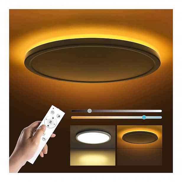 stropní svítidlo Led 24W s dálkovým ovládáním, stmívatelná, kulatá, s Noční Lampa