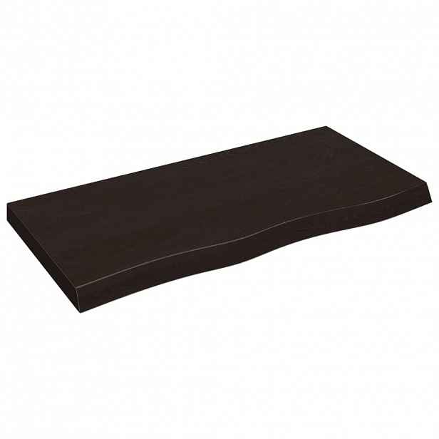 vidaXL Koupelnová deska tmavě hnědá 100x50x(2-6) cm ošetřený masiv