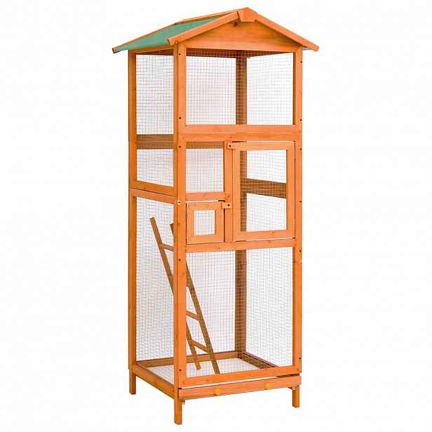 vidaXL Ptačí klec 68 x 62 x 166 cm masivní jedle