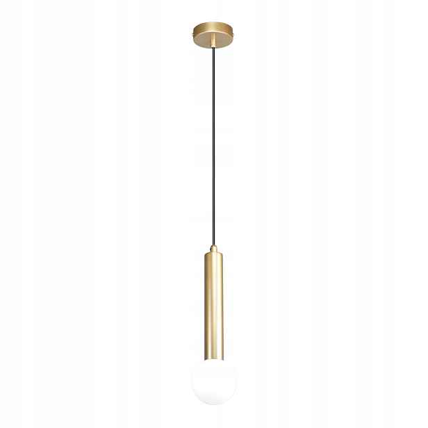 Závěsná lampa Italux Filano, zlatá, 1xG9 5W, kov/ Sklo , 150 cm