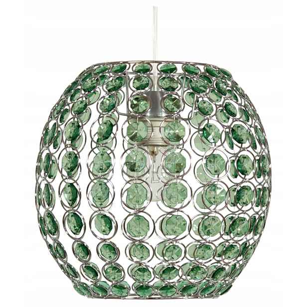 Zelená závěsná lampa s krystaly 1xE27 Rica 85-10523 Candellux