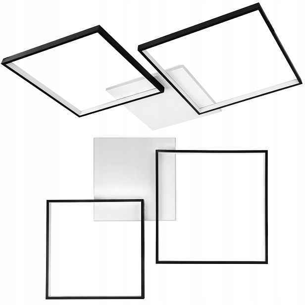 Moderní Lustr Stropní Svítidlo Led 57W Černý Změna Barvy Cct Dálkový Ovladač