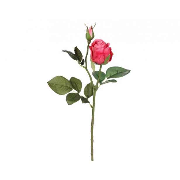 Umělá květina Růže 46 cm, růžová