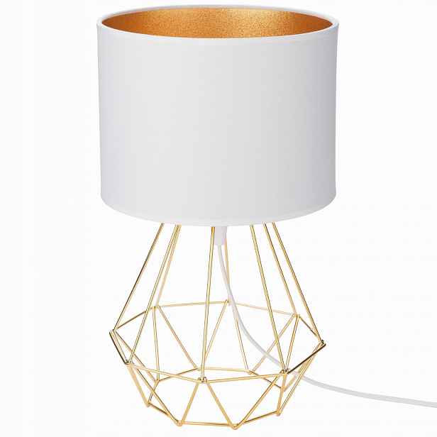 Noční lampa zlatý rám, bílé stínítko Oro