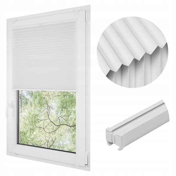 Roleta Plisé Plisa 30x150 cm bílá tepelná bez zatloukání
