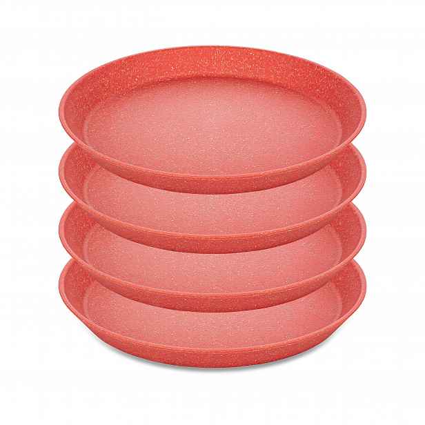 Snídaňové Talíře Plast Ø 20,5 CM 4 Kusy Červené Coral