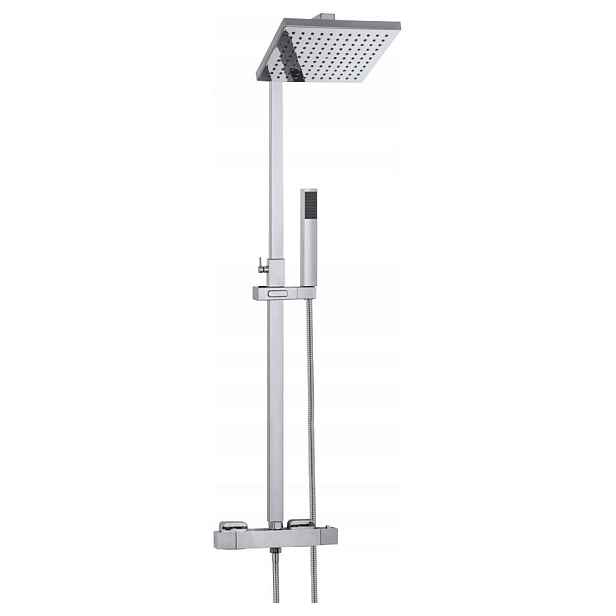 Termostatická Sprchová Baterie S Hlavovou Sprchou Cube Slim Chrom