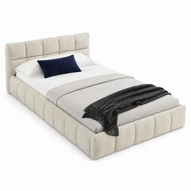 CHICFURN DĚTSKÁ POSTEL 90/200 cm v béžové barvě z žinylky