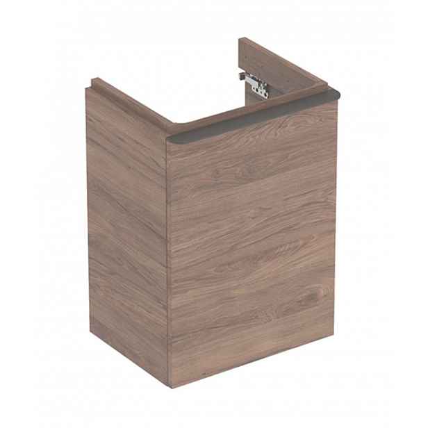 Geberit Smyle Square - Umyvadlová skříňka, 44x36x62 cm, 1 dvířka, panty vlevo, ořech/lávová 500.351.JR.1