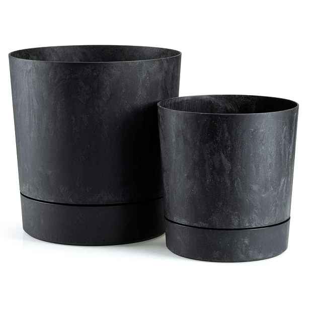 HowHomely Sada 2 ks květináčů Azalea černý beton
