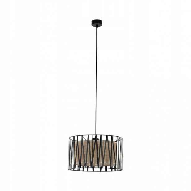 Závěsné svítidlo Harmony Černá Béžová Abažur 1xE27 40cm Stropní Moderní