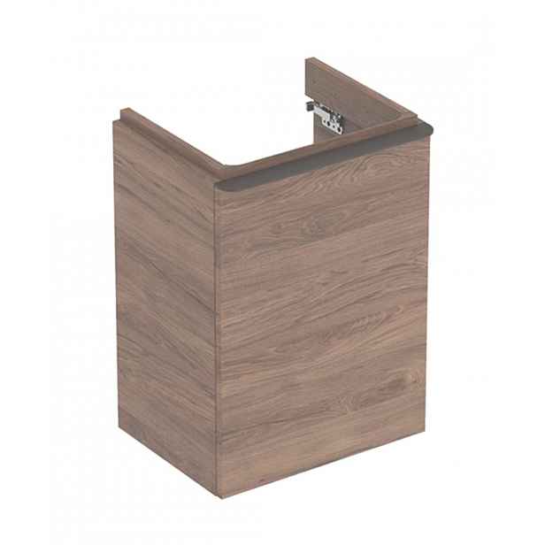 Geberit Smyle Square - Umyvadlová skříňka, 44x36x62 cm, 1 dvířka, panty vpravo, ořech/lávová 500.350.JR.1