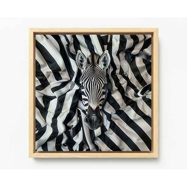 Obraz Rám Americký Box Černý Bílý Zebra Portrét Látka Povlečení 60x60