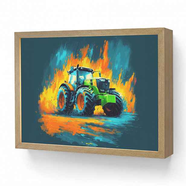 OnlyWow DOBÍJECÍ NOČNÍ LAMPIČKA Abstrakt - Traktor - Zelený 40x30 cm