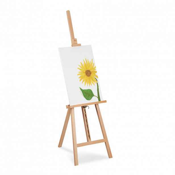 Relaxdays STOJAN Přírodní buk výškově nastavitelný skládací 96-128 cm