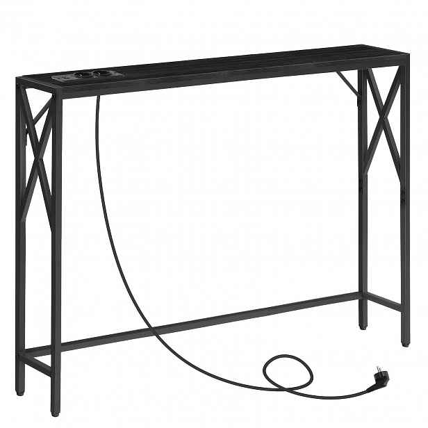 TEMU 100Cm Stolek do předsíně s nabíjecí stanicí, Úzký stolek do předsíně, Stolek do chodby, Výstavní stolek, Odkládací stolek, Vhodný do vstupní