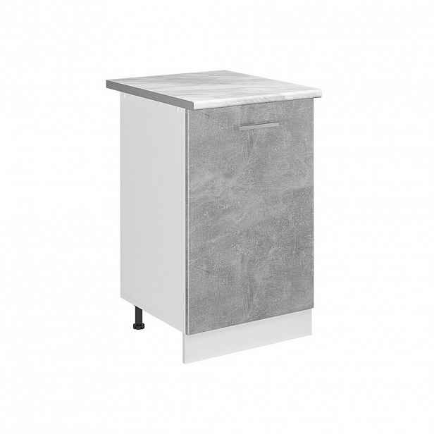 Vicco SPODNÍ SKŘÍŇKA KUCHYŇSKÉ LINKY R-Line, Beton/Bílá, 50 cm pracovná doska Mramor