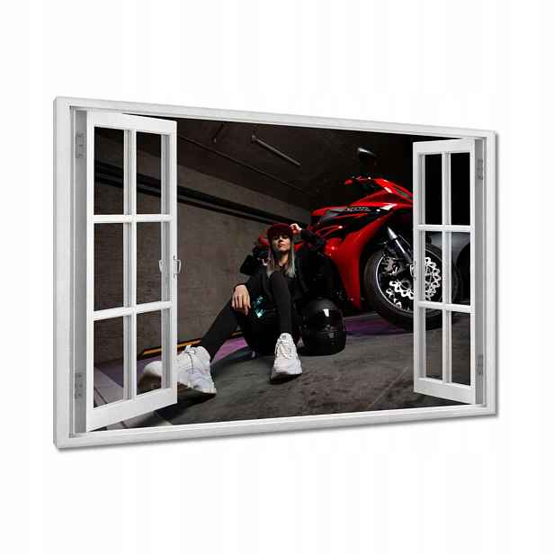 Obrazy 120x80 Červený motocyklový závodník